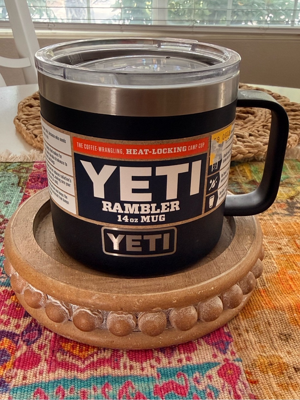 Yeti Black Travel Coffee Mug with Clear Lid NWT